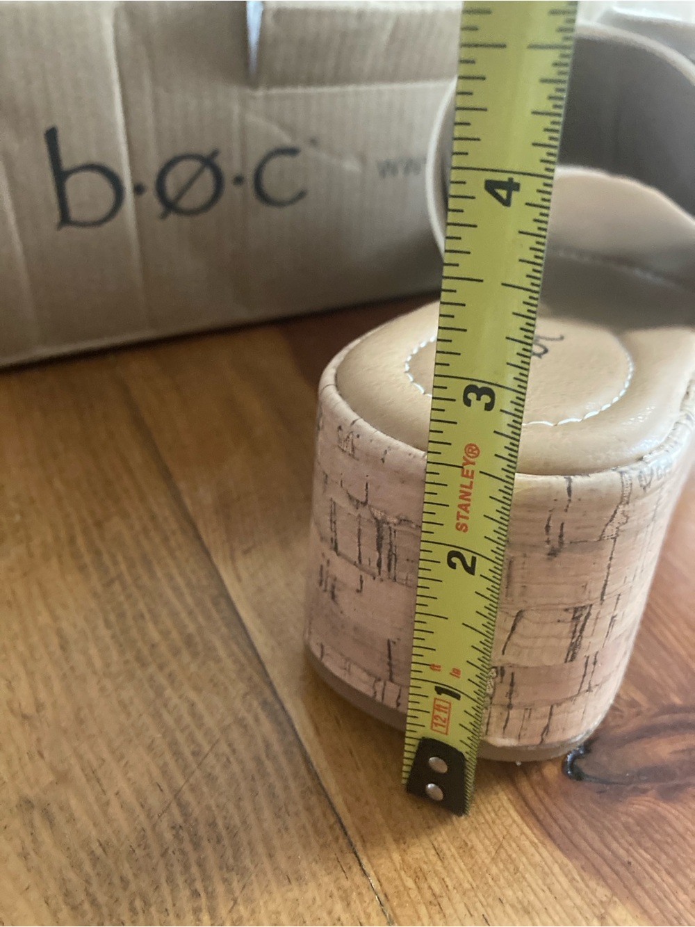 b.o.c. Cream Floral Cork Wedge Slide - Picture 5 of 10